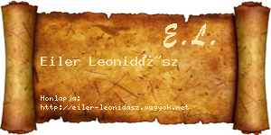 Eiler Leonidász névjegykártya